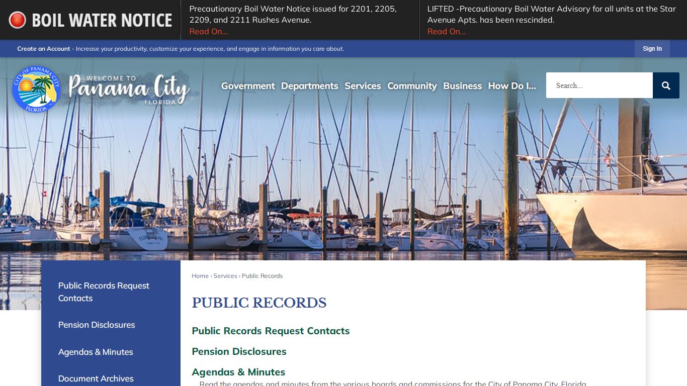 Public Records | Panama City, FL - Official Website